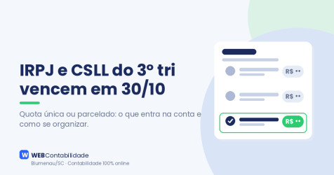 Lucro Presumido: o IRPJ e a CSLL do 3º trimestre vencem em 30/10